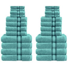 24 Piece Cotton Bathroom Towel Set
