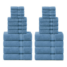 24 Piece Cotton Bathroom Towel Set