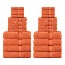24 Piece Cotton Bathroom Towel Set