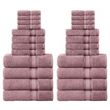24 Piece Cotton Bathroom Towel Set