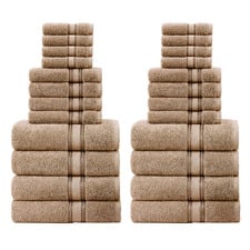 24 Piece Cotton Bathroom Towel Set
