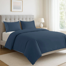 Estate Blue Organic Washed Cotton Quilt Cover Set