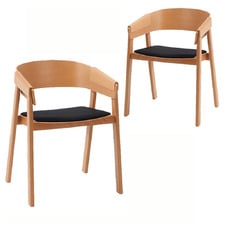 Reina Oak Wood Dining Chairs (Set of 2)