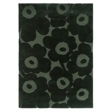 Dark Green Unikko Hand-Tufted Pure New Wool Rug