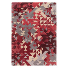 Red Enigma Hand-Tufted Wool-Blend Rug