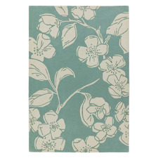 Blue Devore Hand-Tufted Wool-Blend Rug