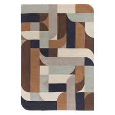 Terracotta Klotski Hand-Tufted Wool Rug