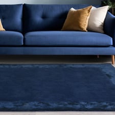 Navy Ascot Hand-Woven Wool & Viscose Rug