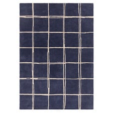 Marine Albany Grid Hand-Tufted Wool Rug