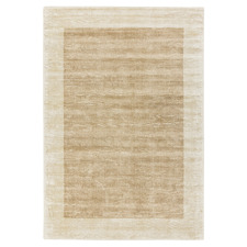 Champagne Blade Border Hand-Woven Viscose Rug