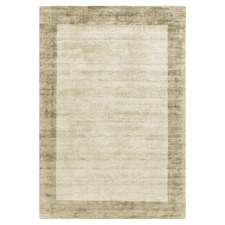 Putty Blade Border Hand-Woven Viscose Rug