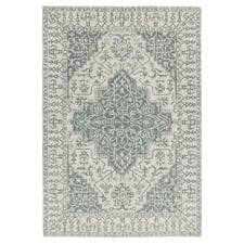 Silver Bronte Medallion Hand-Tufted Wool Rug