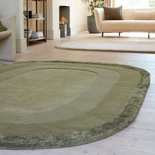Sage Halo Hand-Tufted Wool & Viscose Oval Rug