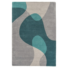 Teal Matrix Hand-Tufted Wool Rug