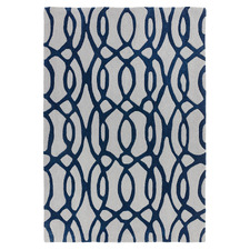 Navy Matrix Wire Hand-Tufted Wool Rug