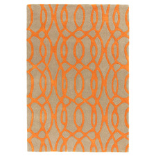 Orange Matrix Wire Hand-Tufted Wool Rug