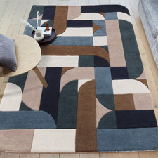 Multicolour Matrix Klotski Hand-Tufted Wool Rug