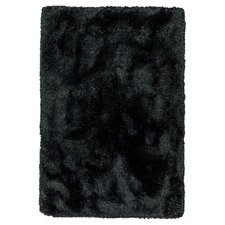 Black Plush Hand-Woven Rug