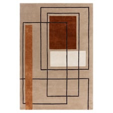 Terracotta Reef Outline Hand-Tufted Wool Rug