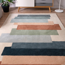 Beige Reef Stacks Hand-Tufted Wool Rug