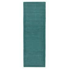 Teal York Hand-Woven Wool Runner