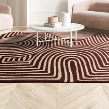 Plum Reef Curve Hand-Tufted Wool Rug
