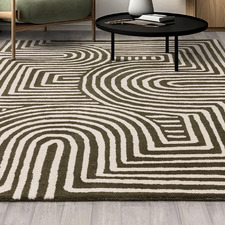 Forest Reef Curve Hand-Tufted Wool Rug