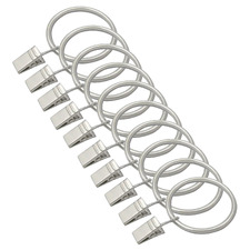 Innov Drape Steel Curtain Rings with Clip (Set of 10)