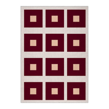 Red Square Machine Washable Rug
