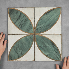 Isabella Matt Grey & Green Square Porcelain Tile