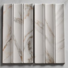 Teemo Matt Calacatta Gold Flute Marble Look  Porcelain Tile