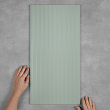 Charlotte Matt Sage Green Flute Ceramic Tile