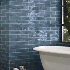 Corfu Gloss Ocean Blue Subway Ceramic Tile