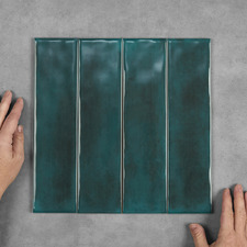 Corfu Gloss Ocean Green Subway Ceramic Tile