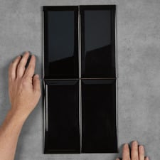 Camden Gloss Black Subway Ceramic Tile