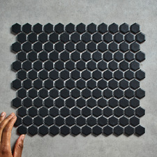 Remi 260 x 300mm Matt Black Hexagon Porcelain Mosaic Tile