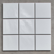 Sasha Gloss Off-White Large Square Porcelain Mosaic Tile