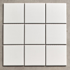 Sasha Matt Off-White Large Square Porcelain Mosaic Tile