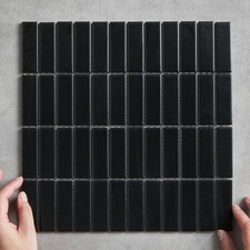 Lennox Matt Black Kit Kat Porcelain Mosaic Tile