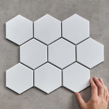 Remi 256 x 296mm Gloss White Hexagon Porcelain Mosaic Tile