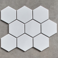 Remi 256 x 296mm Gloss White Hexagon Porcelain Mosaic Tile
