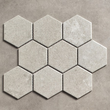 Remi 256 x 296mm Matt Grey Cement Look Porcelain Mosaic Tile
