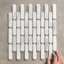 Avery Matt White Carrara Look Porcelain Mosaic Tile