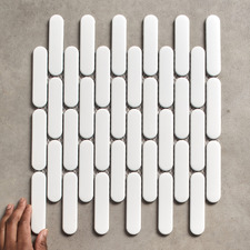 Avery Matt White Tic Tac Porcelain Mosaic Tile