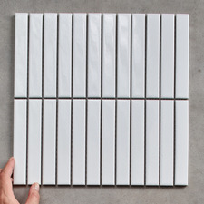 Ripley Gloss White Kit Kat Porcelain Mosaic Tile