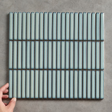 Soho Gloss Antique Green Kit Kat Porcelain Mosaic Tile