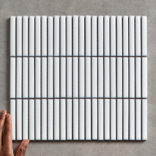 Soho Gloss Antique White Kit Kat Porcelain Mosaic Tile