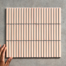 Soho Gloss Antique Pink Kit Kat Porcelain Mosaic Tile