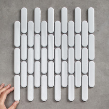 Avery Gloss White Tic Tac Porcelain Mosaic Tile