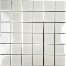 Sasha Gloss Smoke Grey Medium Square Porcelain Mosaic Tile